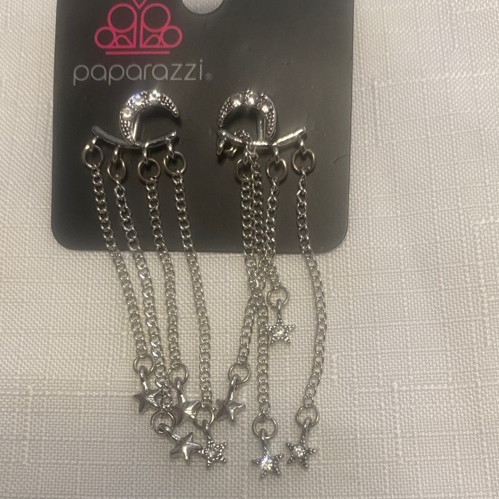 Paparazzi Silver Starry Chain Earrings